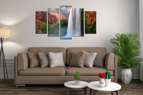 canvas wall art set Landscape with waterfall