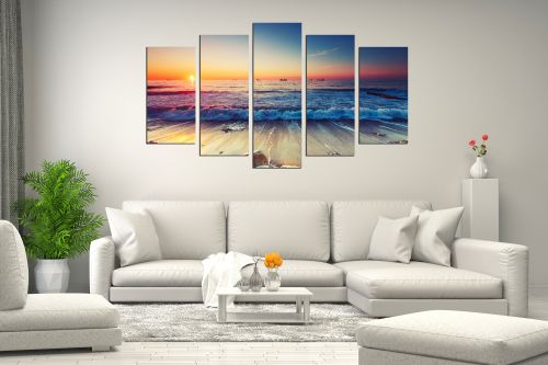 canvas wall art set on the beach