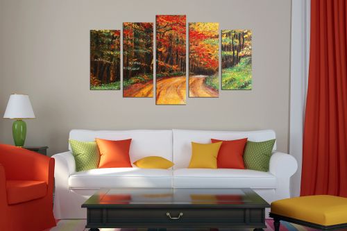  Art canvas decoration - reproduction colorful landscape