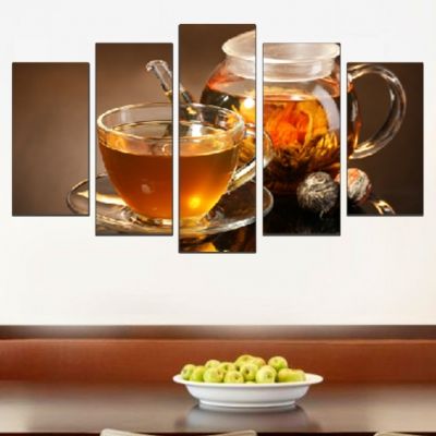 0544 Картина-пано от 5 части Билков чай