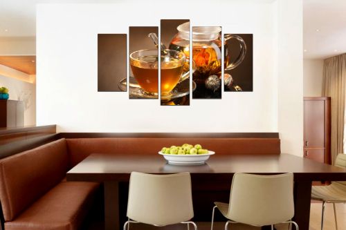  Art canvas decoration with cup of tea