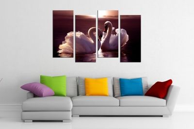 Wall  decoration canvas for bedroom couple swans
