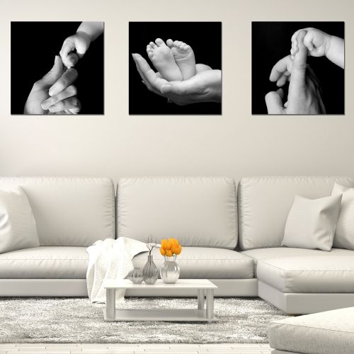 0572 Wall art decoration (set of 3 pieces) True love