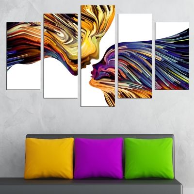 0603 Abstract wall art decoration (set of 5 pieces) Abstract love