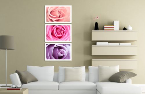 0073 Canvas 3 parts Roses, roses, roses ...