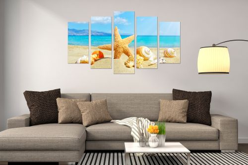 canvas wall art set with starfish