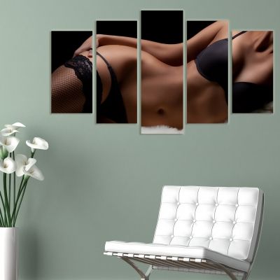 0075 Wall art decoration (set of 5 pieces) Mysterious