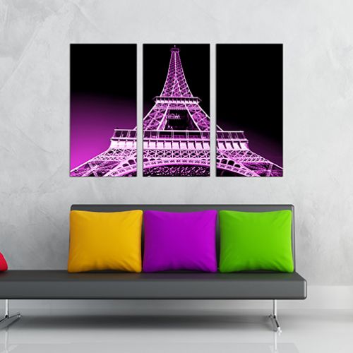 0211 Wall art decoration (set of 3 pieces) Eiffel Tower