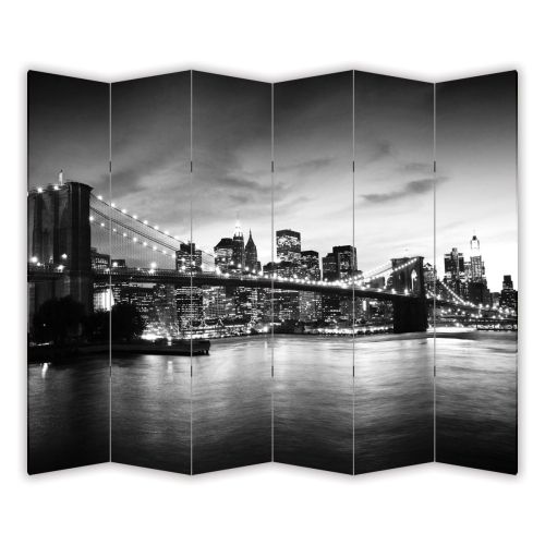 P0157 Decorative Screen Room devider New York, Brooklyn Bridge (3,4,5 or 6 panels)