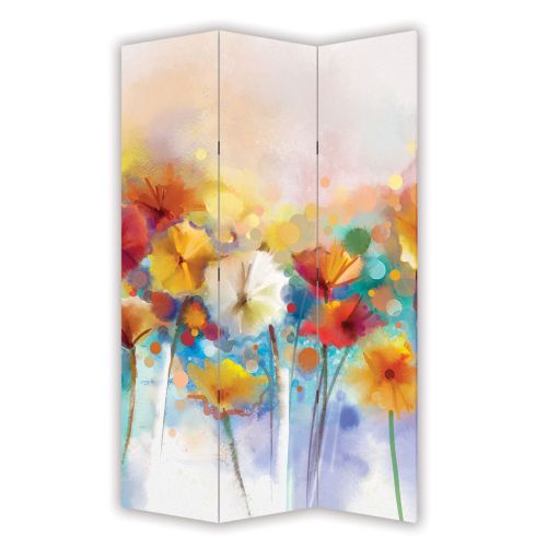 P0550 Decorative Screen Room devider Abstract flowers (3,4,5 or 6 panels)