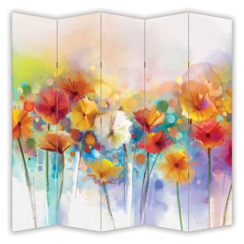 P0550 Decorative Screen Room devider Abstract flowers (3,4,5 or 6 panels)