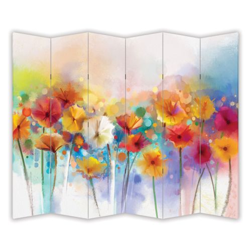 P0550 Decorative Screen Room devider Abstract flowers (3,4,5 or 6 panels)