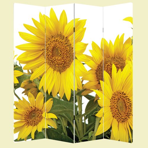 P0204 Decorative Screen Room divider Sunflowers (3,4,5 or 6 panels)