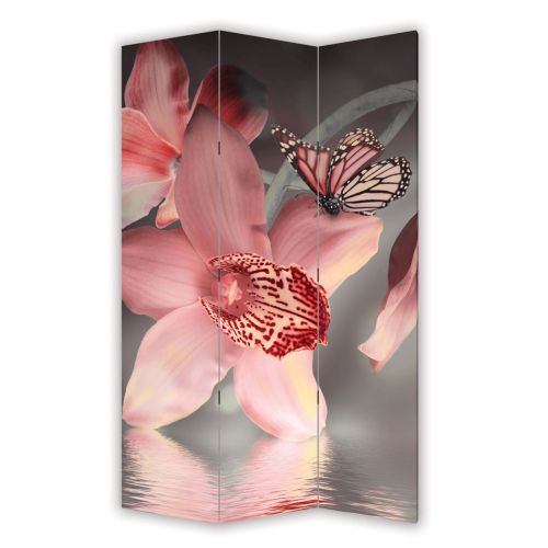 P0612 Decorative Screen Room divider Orchids and butterflies (3,4,5 or 6 panels)