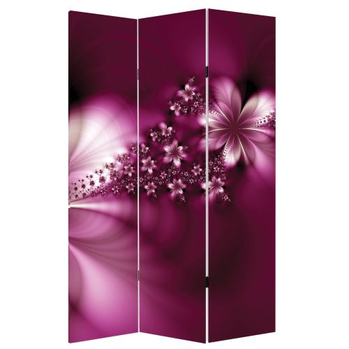 Decorative Room devider Abstract flowers in purple