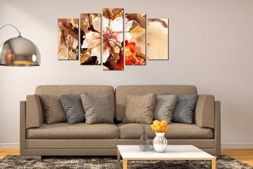 0131 Wall art decoration (set of 5 pieces) Art flower