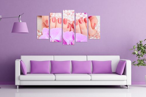 Canvas art beautiful manikure for beauty salon