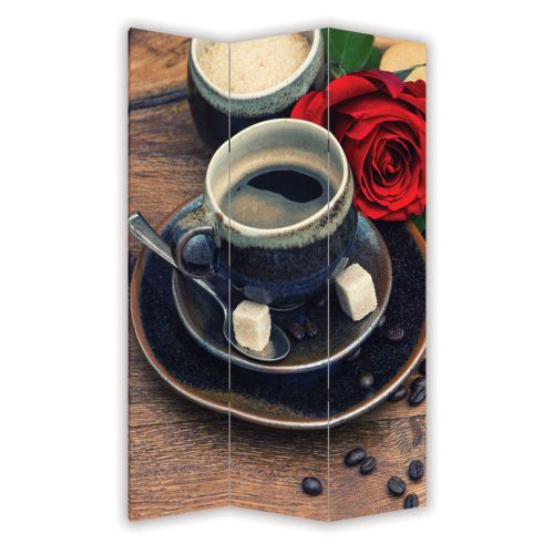 Decorative screen room divider with coffee
