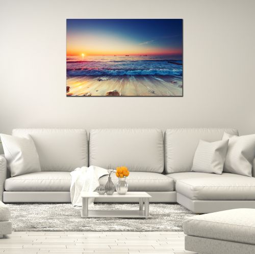 Canvas wall art on the beach