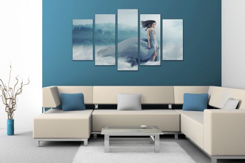 Fashion canvas art with beautiful dress