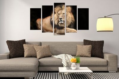 Декоративно пано от 5 картини Лъв