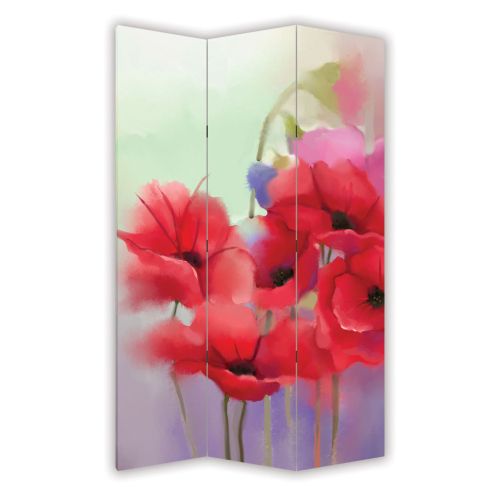 P0240 Decorative Screen Room divider Poppies (3,4,5 or 6 panels)