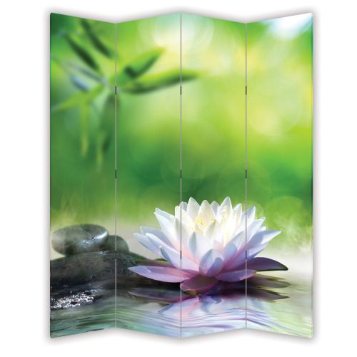 P0519 Decorative Screen Room divider Zen composition in green (3,4,5 or 6 panels)