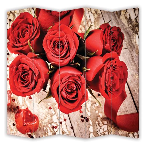 P0159 Decorative Screen Room divider Red roses (3,4,5 or 6 panels)