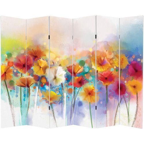 P0550 Decorative Screen Room divider Abstract flowers (3,4,5 or 6 panels)