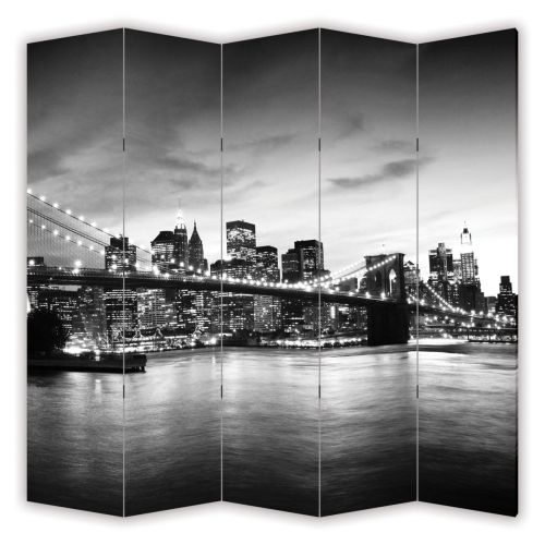 P0157 Decorative Screen Room devider New York, Brooklyn Bridge (3,4,5 or 6 panels)