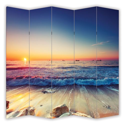 P0531 Decorative Screen Room devider On the beach (3,4,5 or 6 panels)