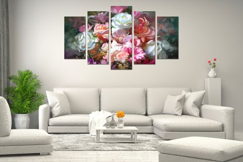 Painting canvas wall art with art flowers beautiful colors