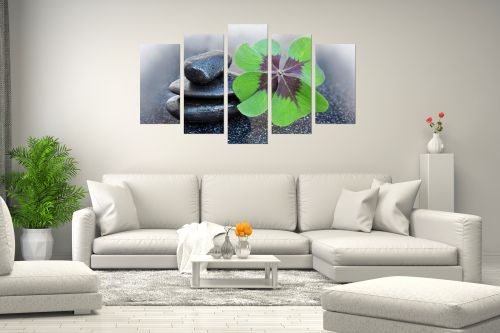 Zen canvas art four leaf clover