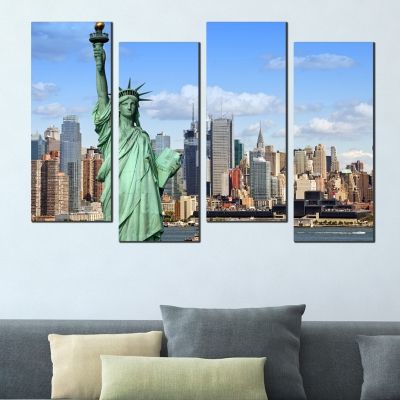 0092 Wall art decoration (set of 4 pieces)  Statue of Liberty