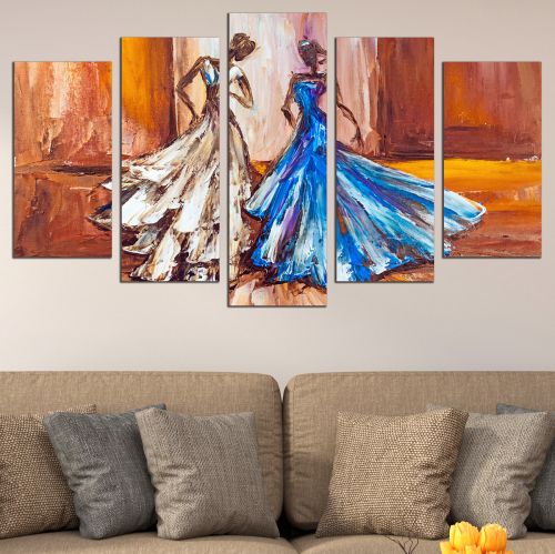 0692 Wall art decoration (set of 5 pieces) Dancers