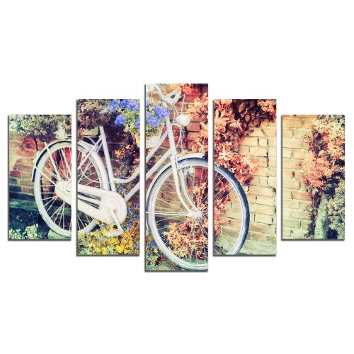 0700 Wall art decoration (set of 5 pieces) Vintage bicicle