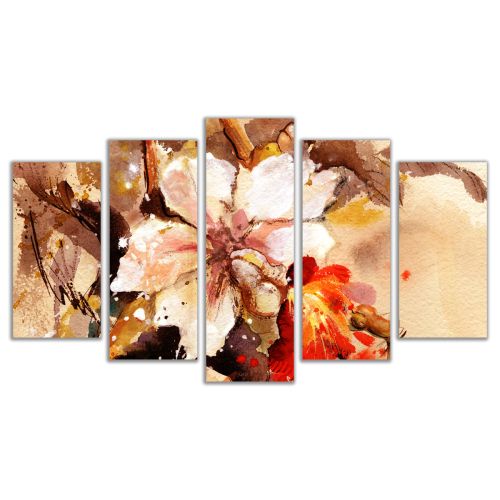 0131 Wall art decoration (set of 5 pieces) Art flower