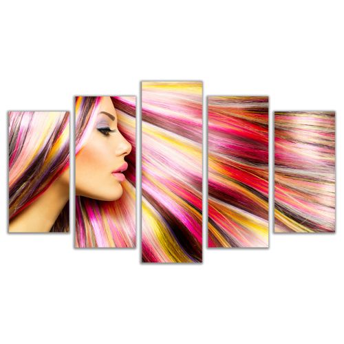 0150  Wall art decoration (set of 5 pieces) Color hair