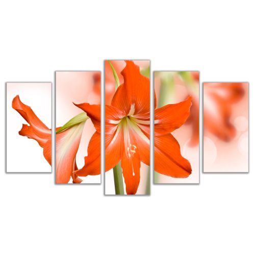 0202 Wall art decoration (set of 5 pieces) Lilium