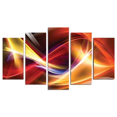 0280 Abstract wall art decoration (set of 5 pieces) Color waves