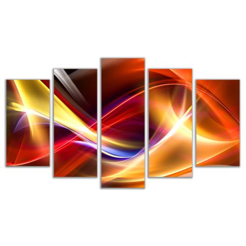 0280 Abstract wall art decoration (set of 5 pieces) Color waves