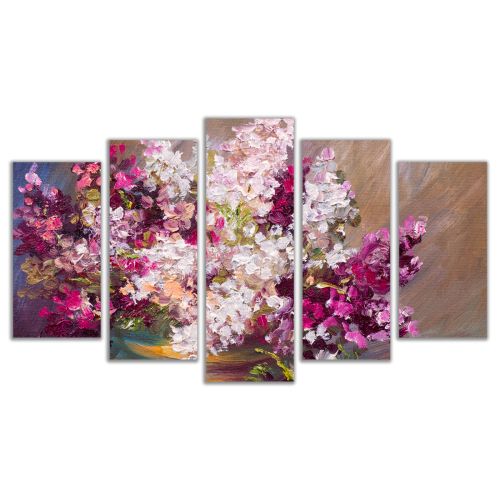 0293 Wall art decoration (set of 5 pieces) Lilac