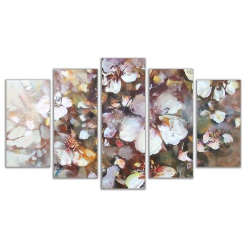 0298 Wall art decoration (set of 5 pieces) Almonds blossom