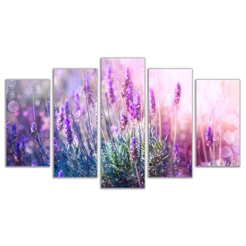 0443 Wall art decoration (set of 5 pieces) Levender