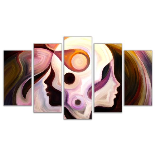 0454 Wall art decoration (set of 5 pieces) Essence