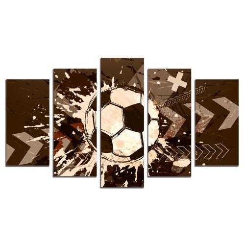 010 Wall art decoration (set of 5 pieces) Football