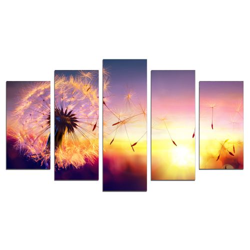 0443 Wall art decoration (set of 5 pieces) Levender