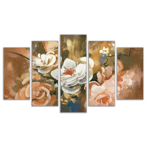 0570 Wall art decoration (set of 5 pieces) Art flowers