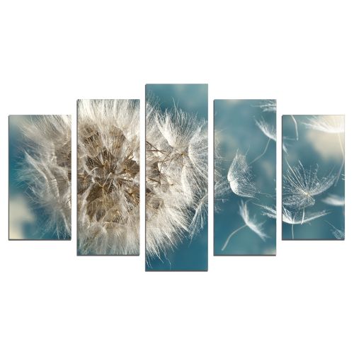 0649 Wall art decoration (set of 5 pieces) Dandelion