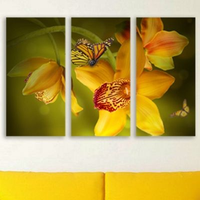 0103 Картина-пано от 3 части Жълти орхидеи